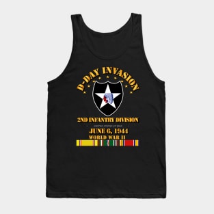 2nd Infantry Div - D Day w Svc Ribbons Tank Top